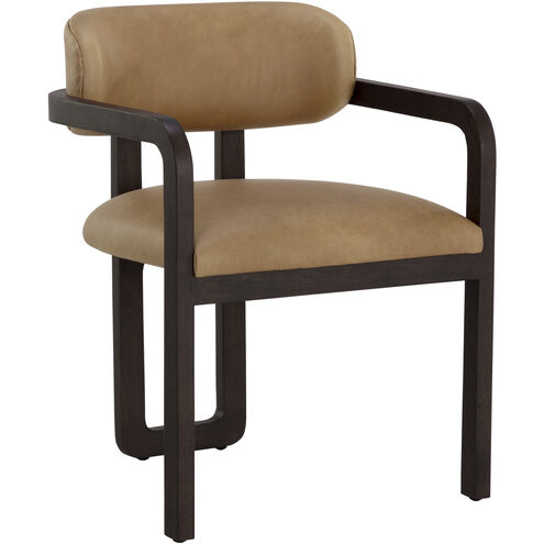Madrone Brown / Ludlow Sesame Leather Dining Armchair